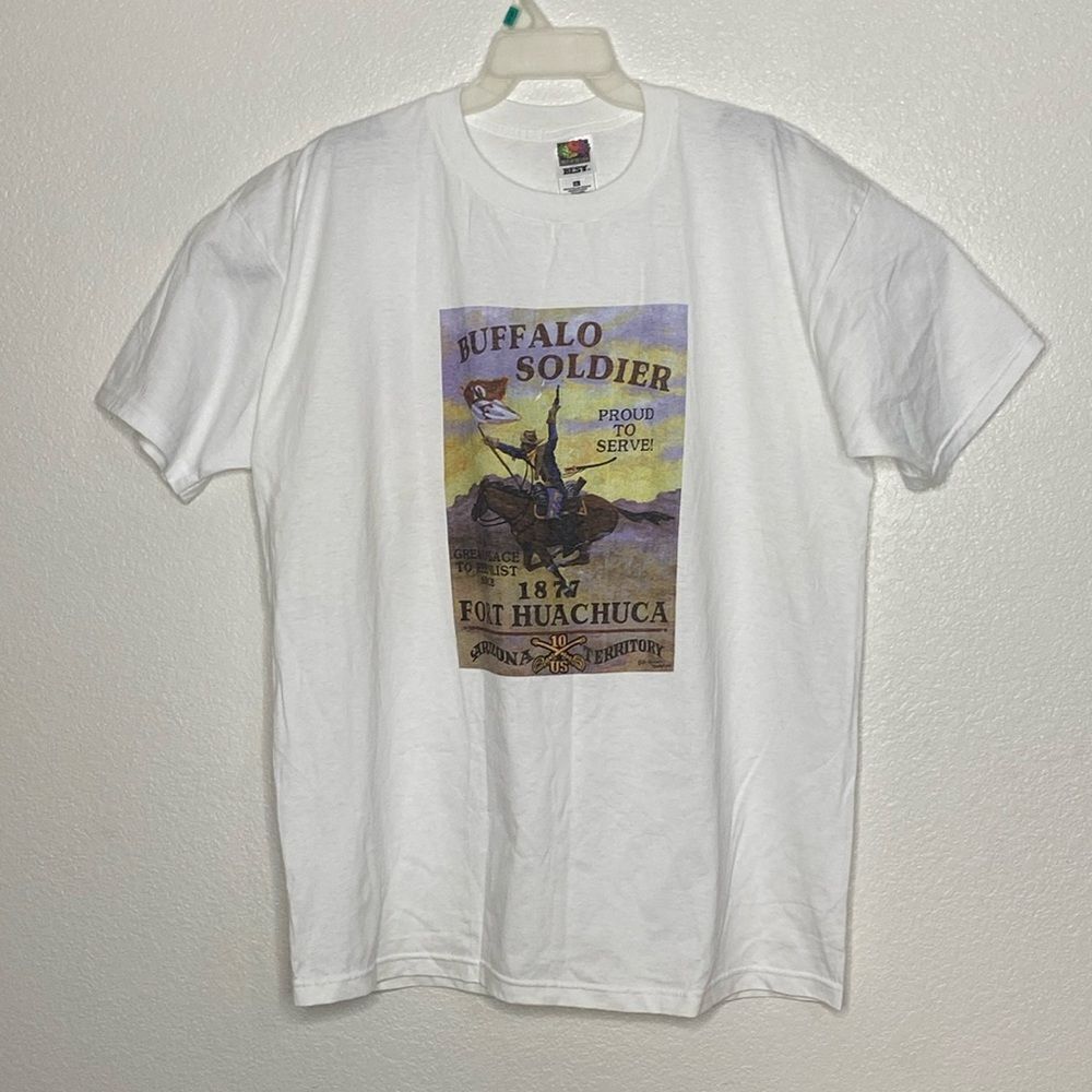 Fruit of the Loom BEST Buffalo Soldier White T Shirt Size XL NWOT